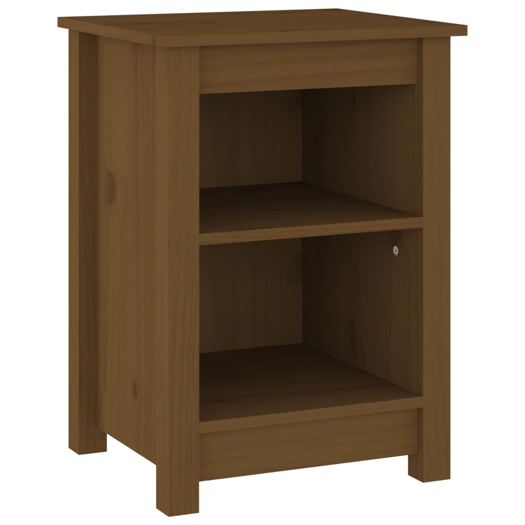Sängbord 2 st honungsbrun 40x35x55 cm massiv furu