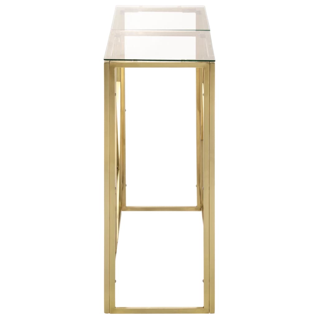 Avlastningsbord Konsollbord DIV. guld rostfritt stål och härdat glas