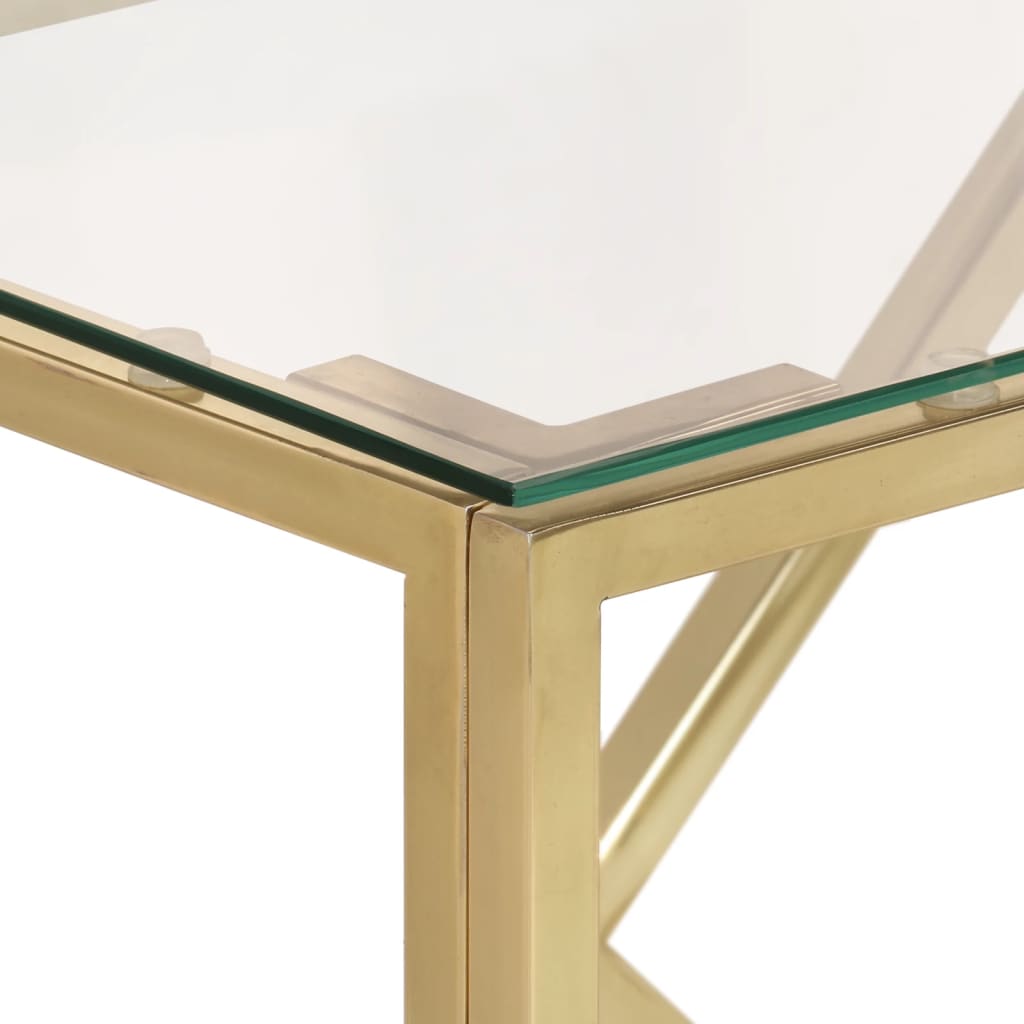 Avlastningsbord Konsollbord DIV. guld rostfritt stål och härdat glas