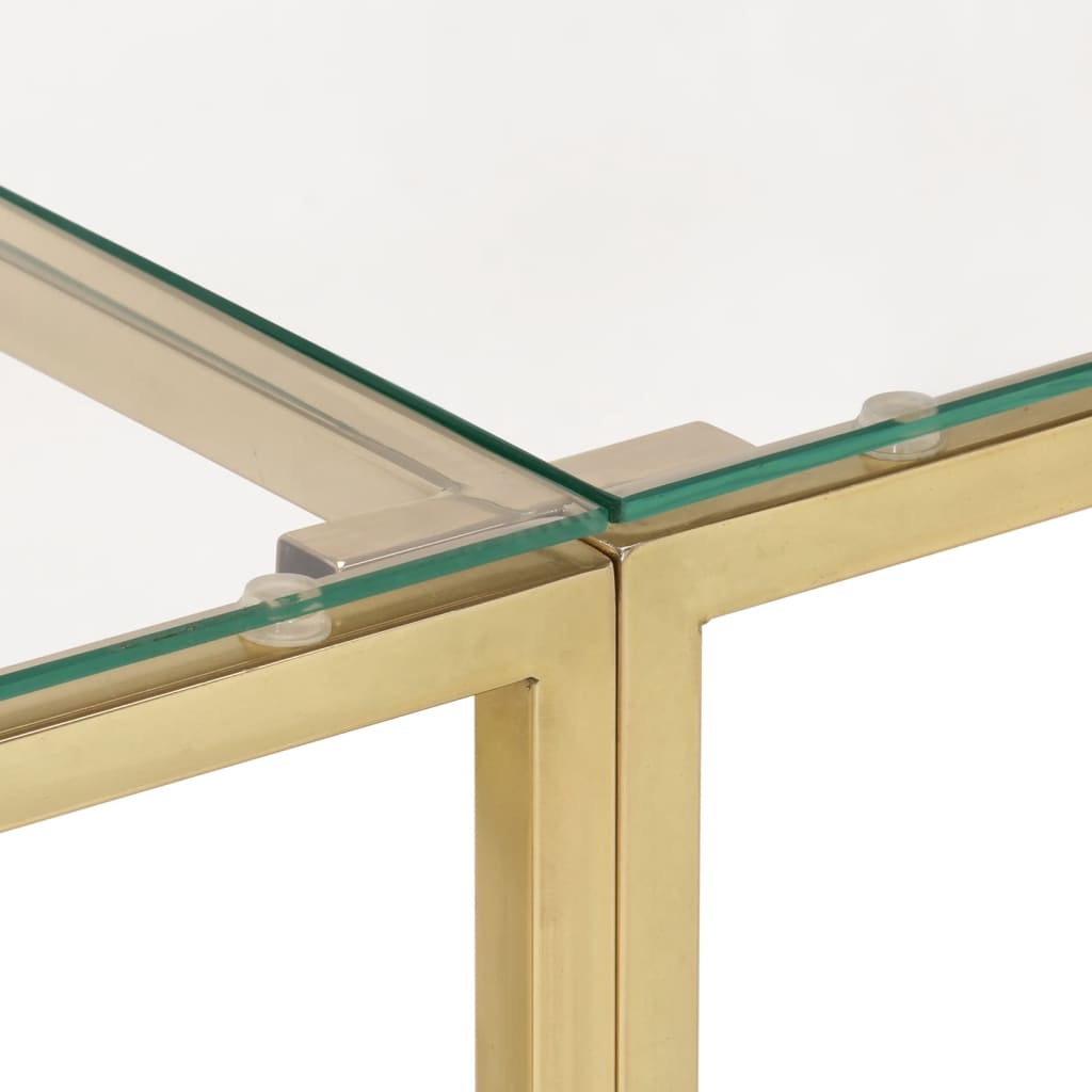 Avlastningsbord Konsollbord DIV. guld rostfritt stål och härdat glas