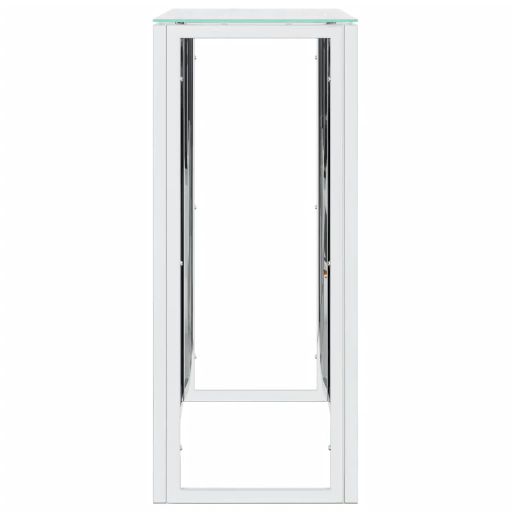 Avlastningsbord Konsollbord DIV. 110x30x70 cm rostfritt stål och glas