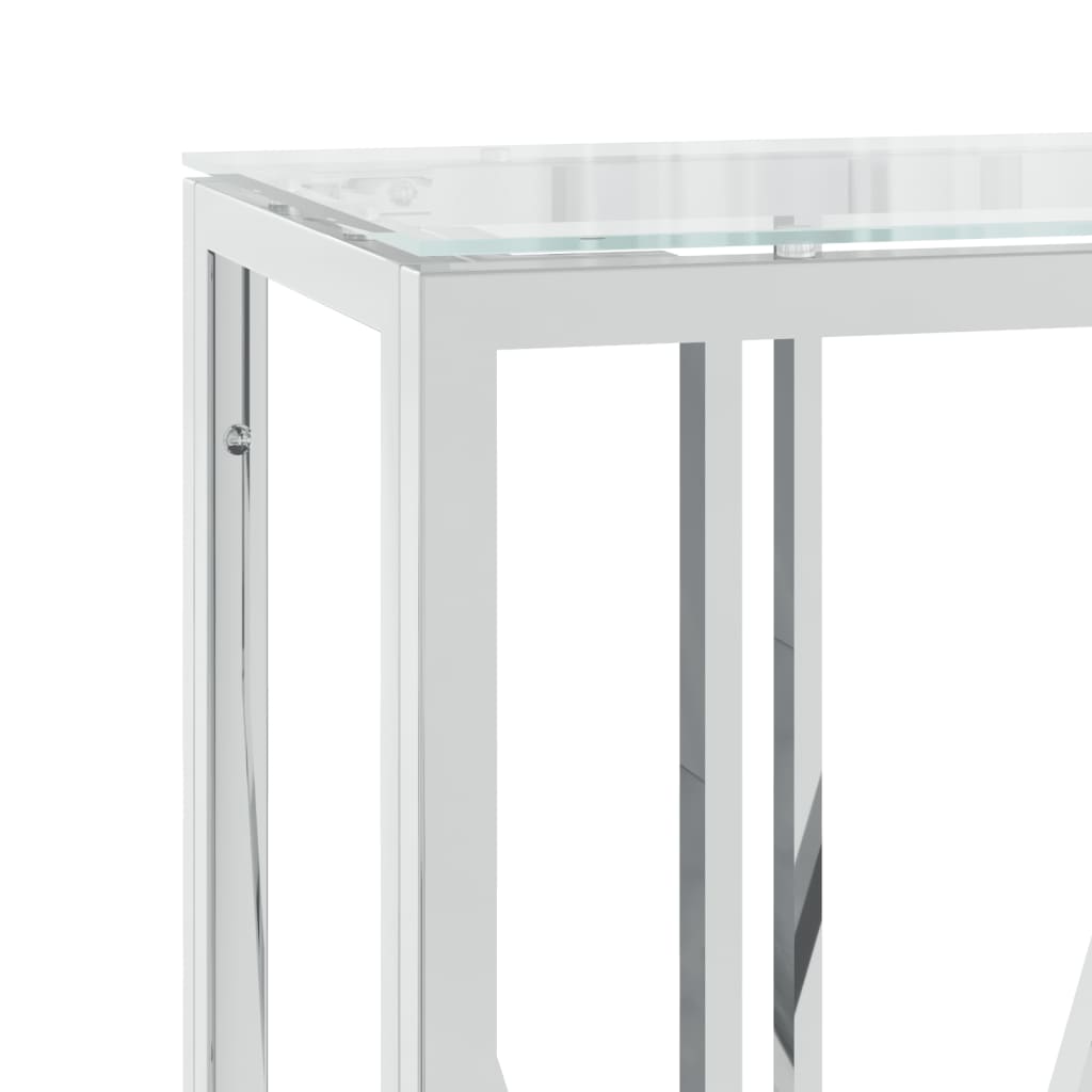 Avlastningsbord Konsollbord DIV. 110x30x70 cm rostfritt stål och glas