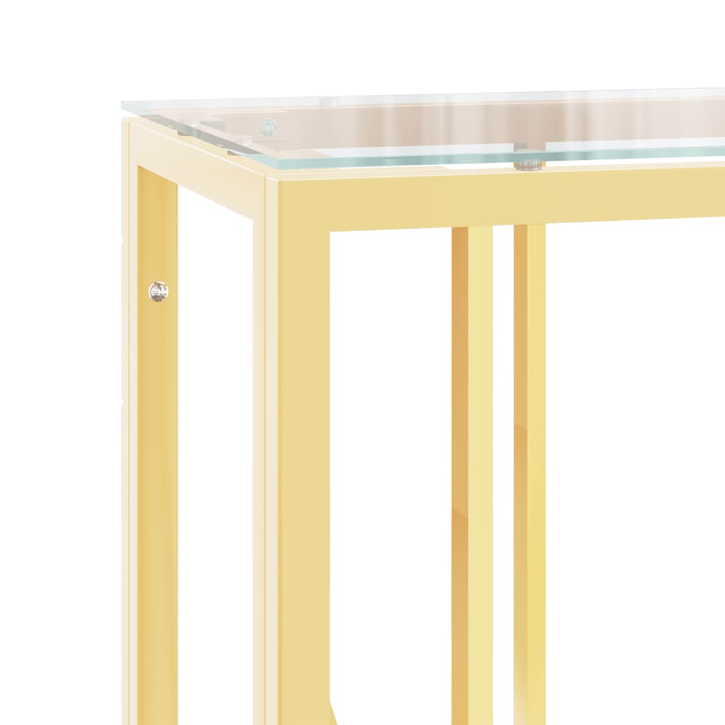 Avlastningsbord Konsollbord DIV. 110x30x70 cm rostfritt stål och glas