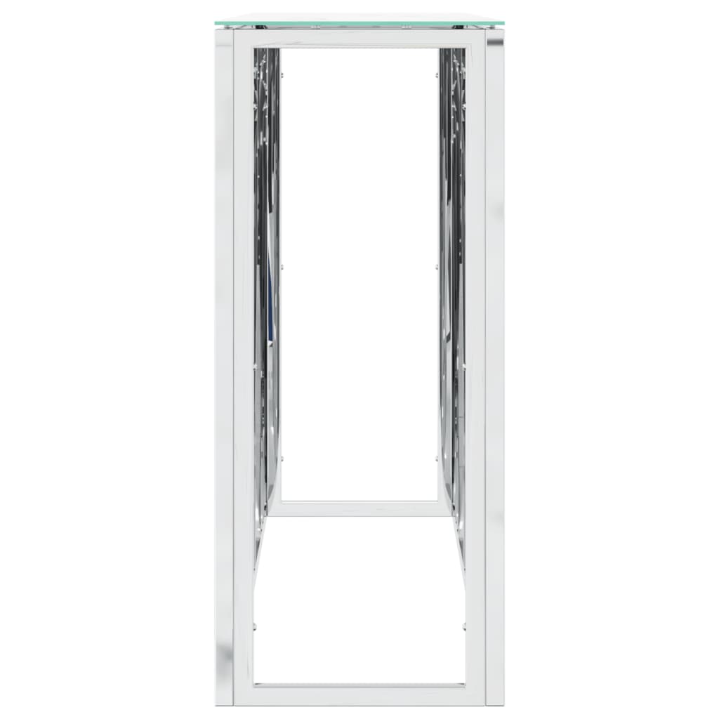 Avlastningsbord Konsollbord DIV. silver 110x30x70 cm rostfritt stål och glas