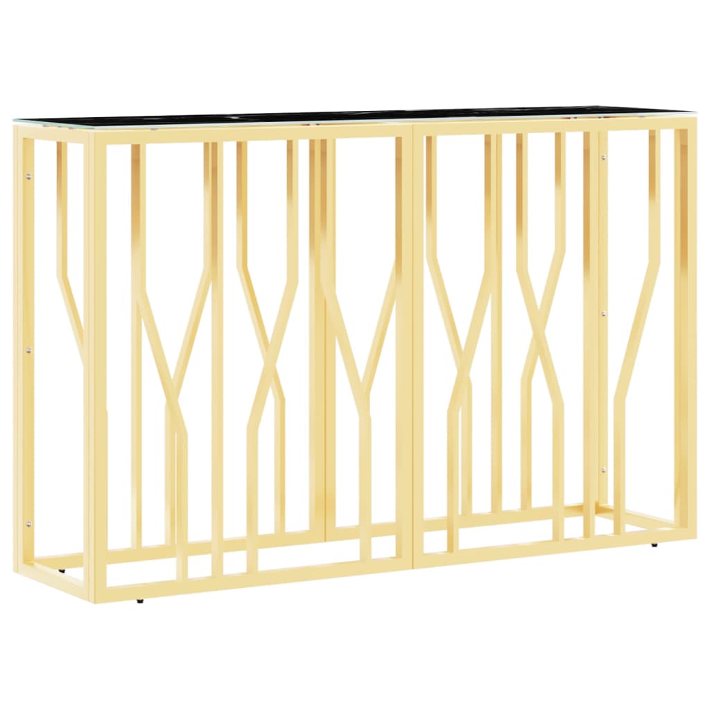 Avlastningsbord Konsollbord DIV. guld 110x30x70 cm rostfritt stål och glas