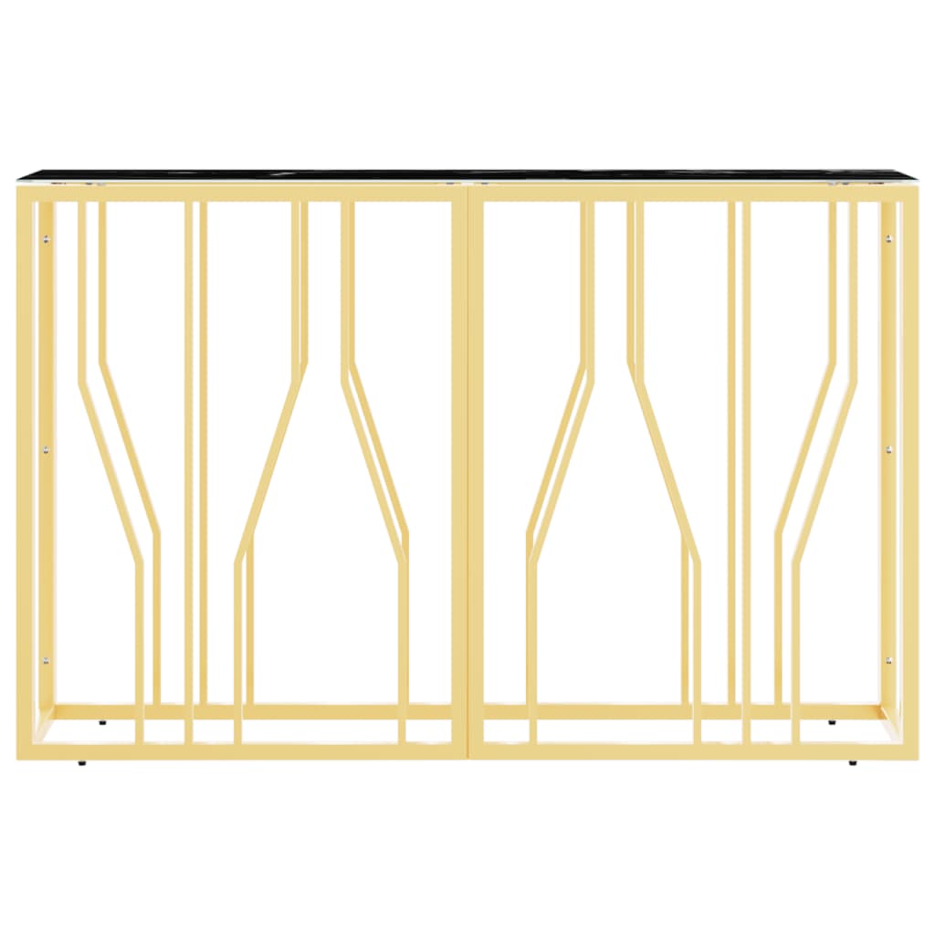 Avlastningsbord Konsollbord DIV. guld 110x30x70 cm rostfritt stål och glas