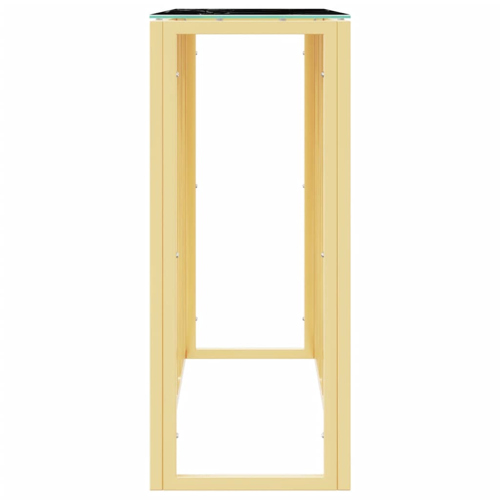 Avlastningsbord Konsollbord DIV. guld 110x30x70 cm rostfritt stål och glas