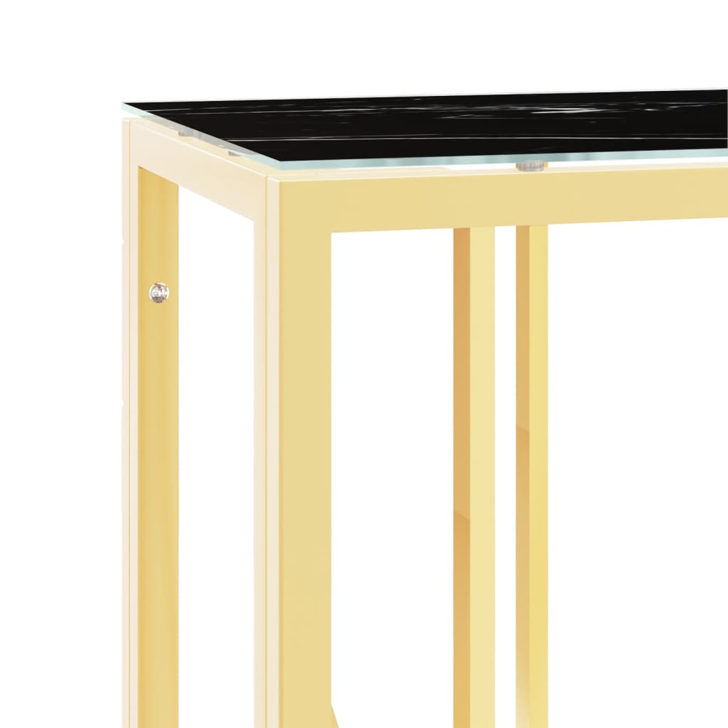 Avlastningsbord Konsollbord DIV. guld 110x30x70 cm rostfritt stål och glas