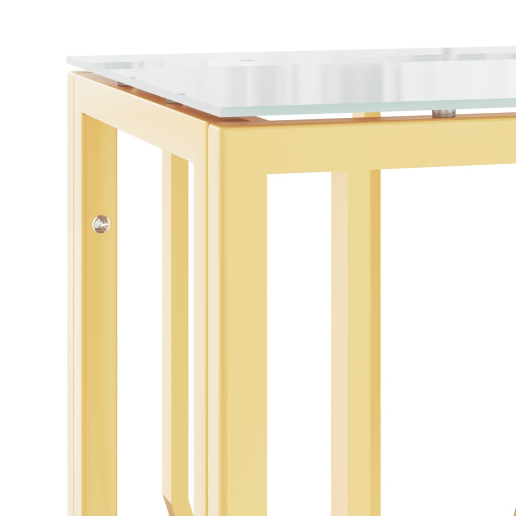 Avlastningsbord Konsollbord DIV. guld 70x30x70 cm rostfritt stål och glas