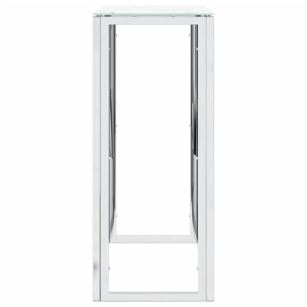 Avlastningsbord Konsollbord DIV. silver 70x30x70 cm rostfritt stål och glas