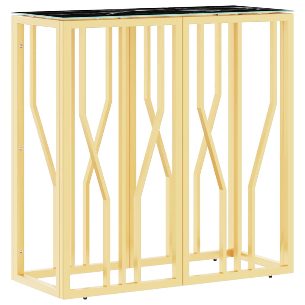 Avlastningsbord Konsollbord DIV. guld 70x30x70 cm rostfritt stål och glas
