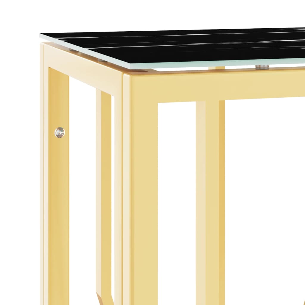 Avlastningsbord Konsollbord DIV. guld 70x30x70 cm rostfritt stål och glas