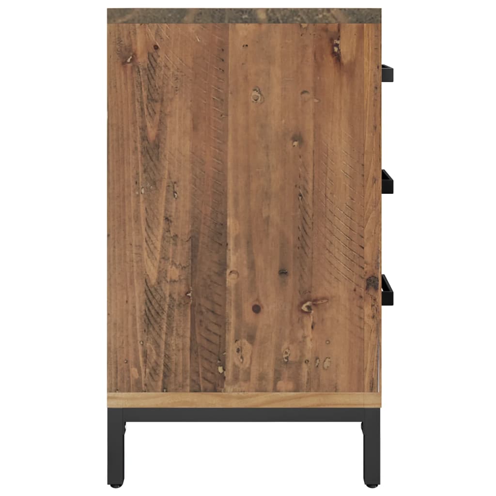 Sängbord Nattduksbord Brun 40x30x55 cm massiv återvunne furu