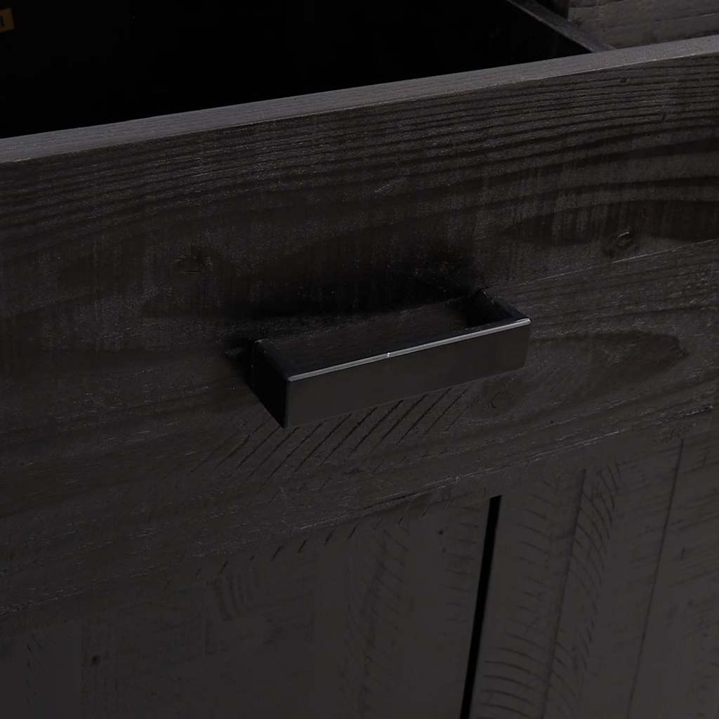 Skoställ Svart Skoskåp 75x40x110 cm massiv furu