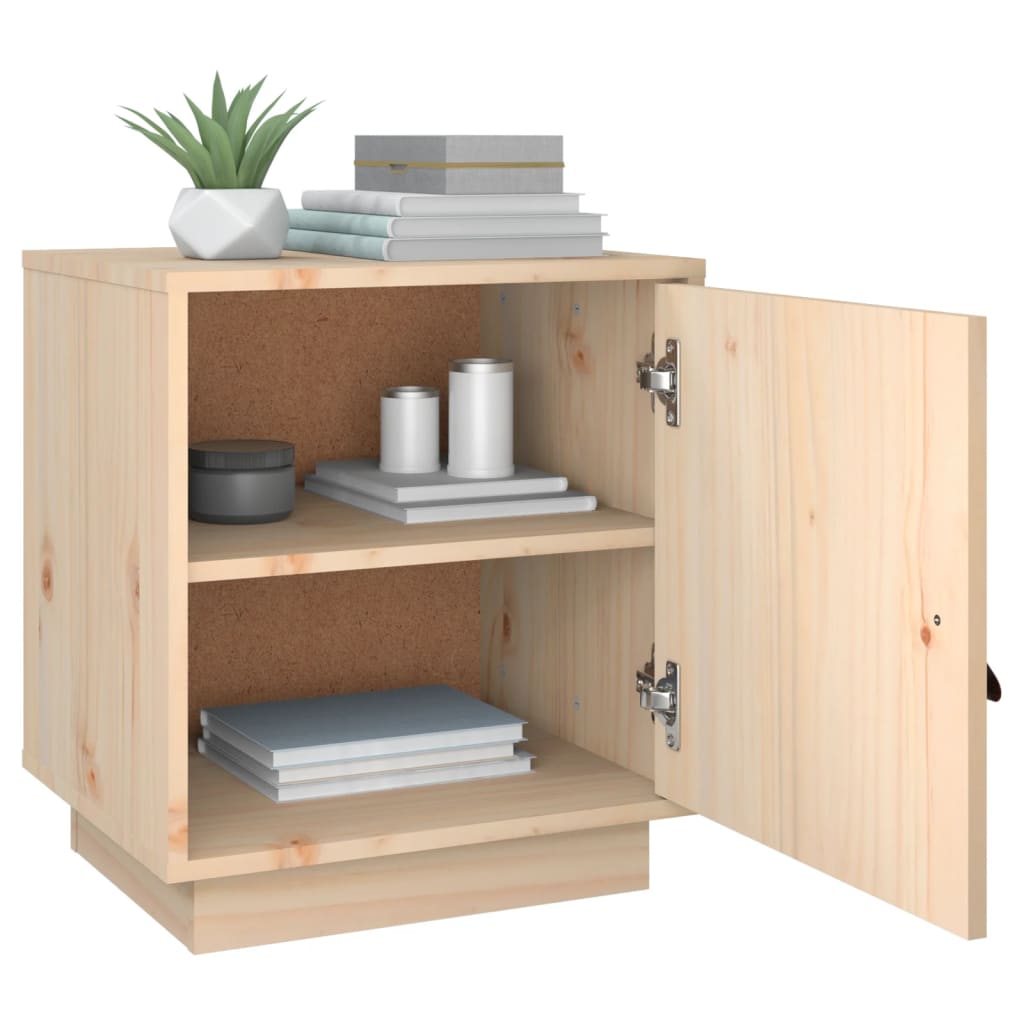 Sängbord 2 st vit 40x34x45 cm massivt furuträ