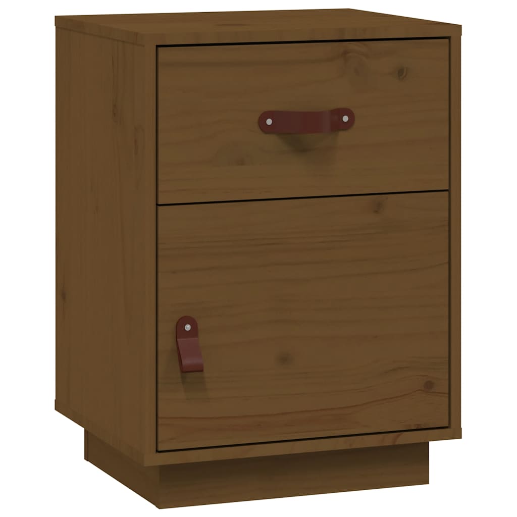 Sängbord 2 st honungsbrun 40x34x55 cm massiv furu