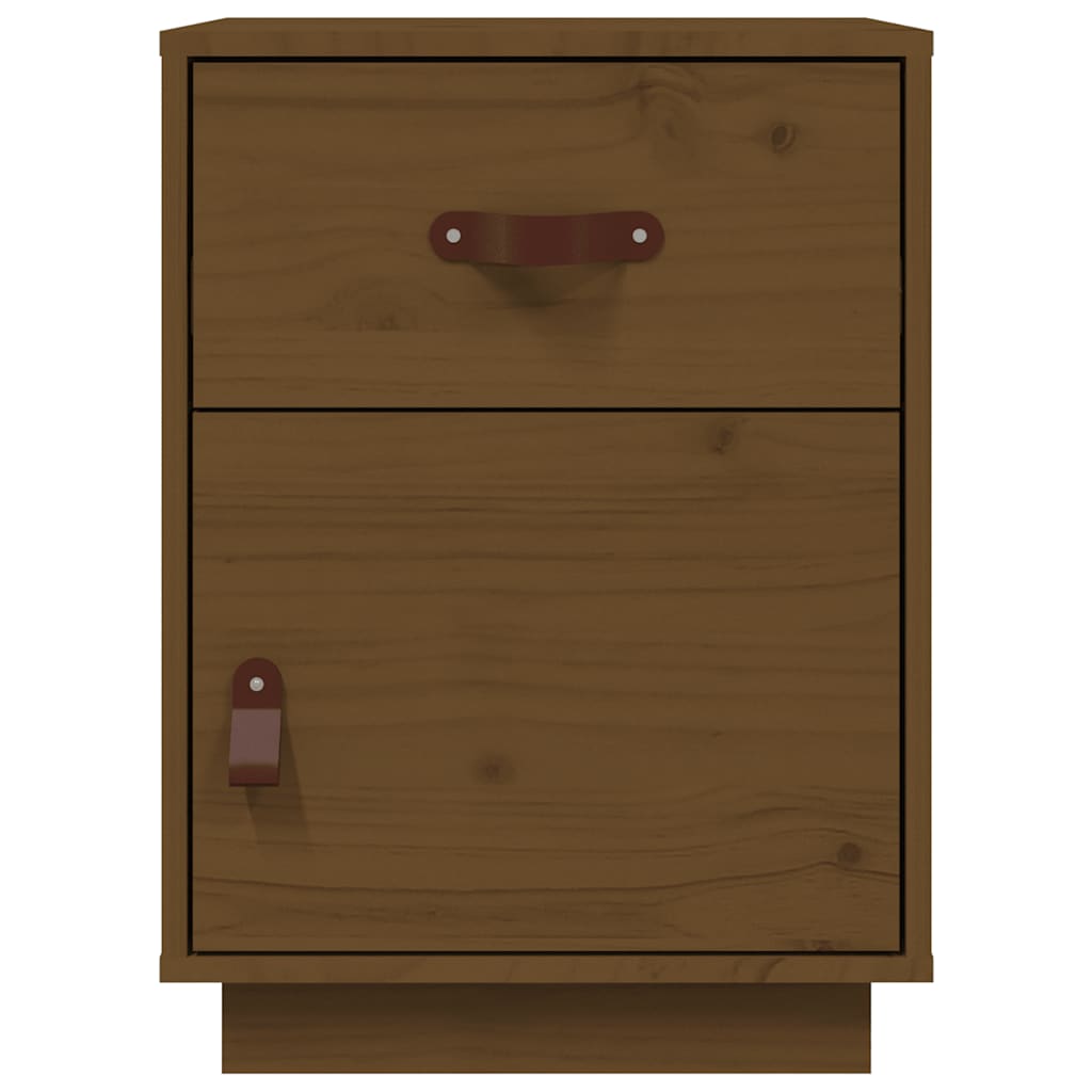 Sängbord 2 st honungsbrun 40x34x55 cm massiv furu