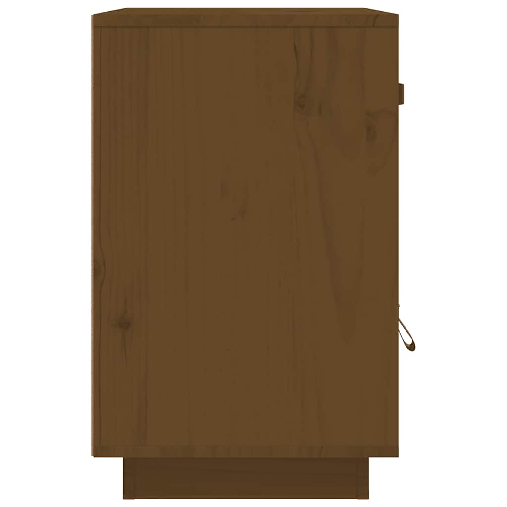 Sängbord 2 st honungsbrun 40x34x55 cm massiv furu
