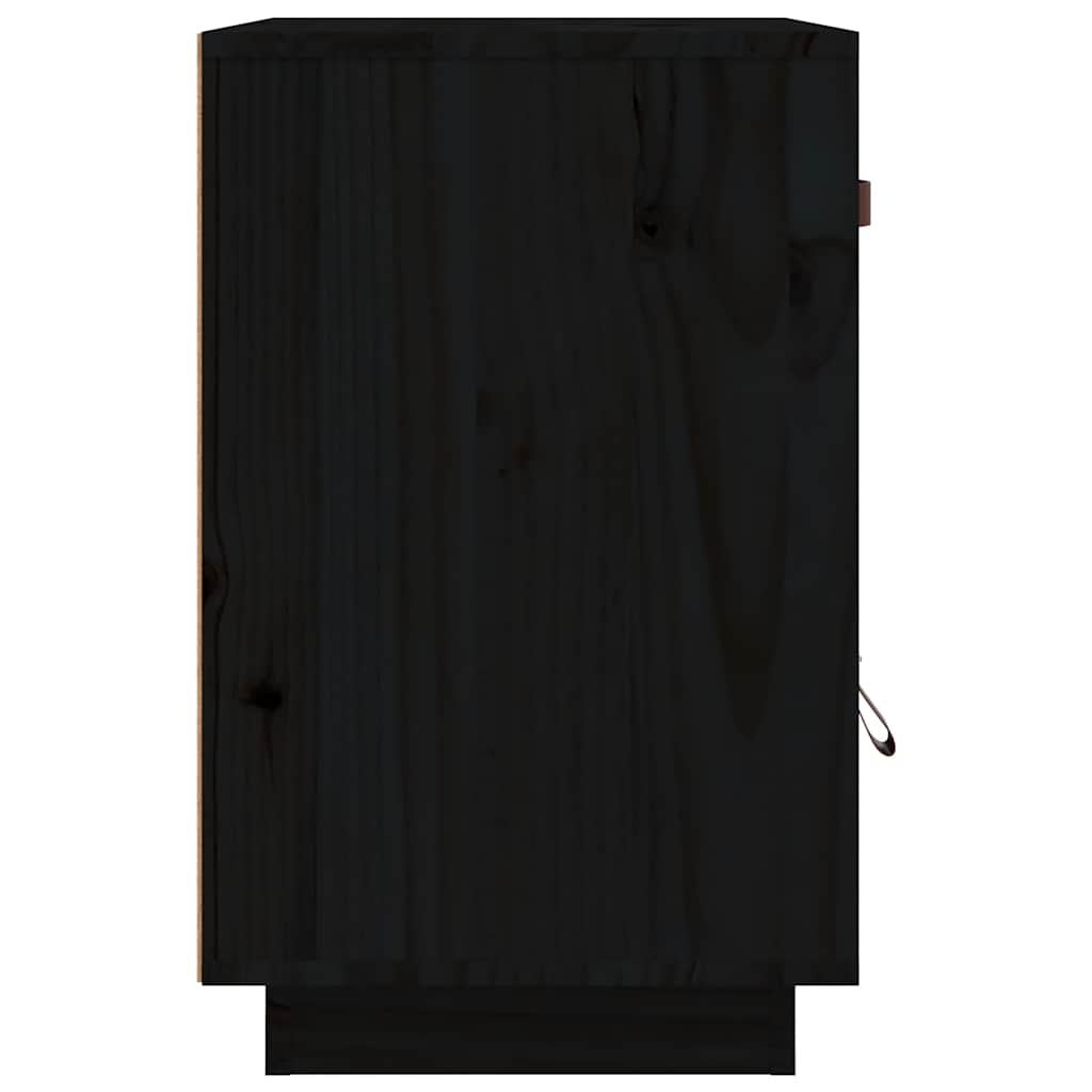 Sängbord 2 st svart 40x34x55 cm massiv furu