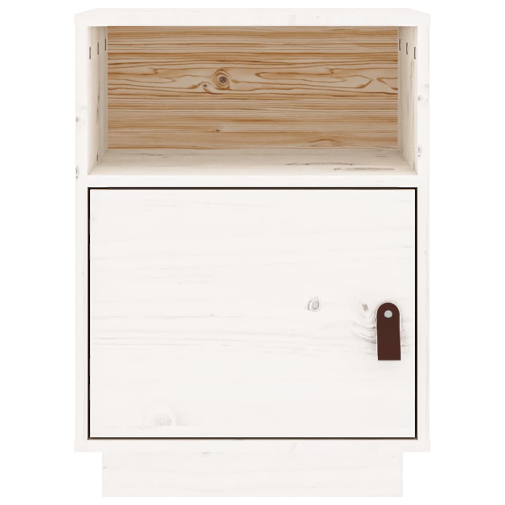 Sängbord 2 st vit 40x34x55 cm massiv furu
