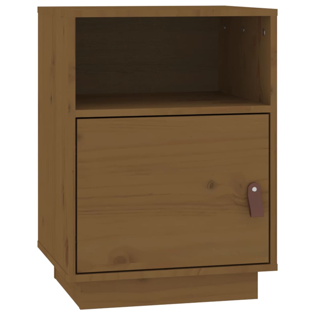 Sängbord 2 st honungsbrun 40x34x55 cm massiv furu