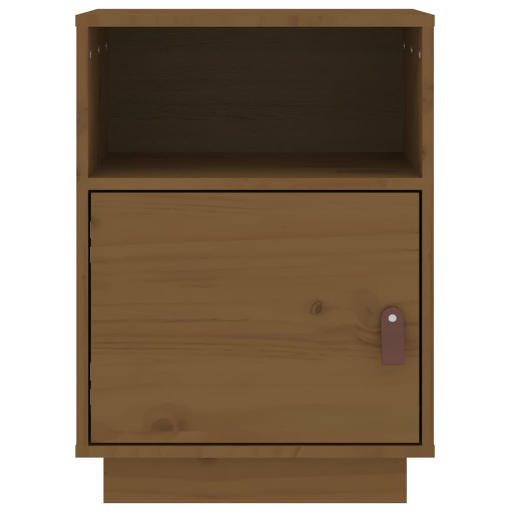 Sängbord 2 st honungsbrun 40x34x55 cm massiv furu