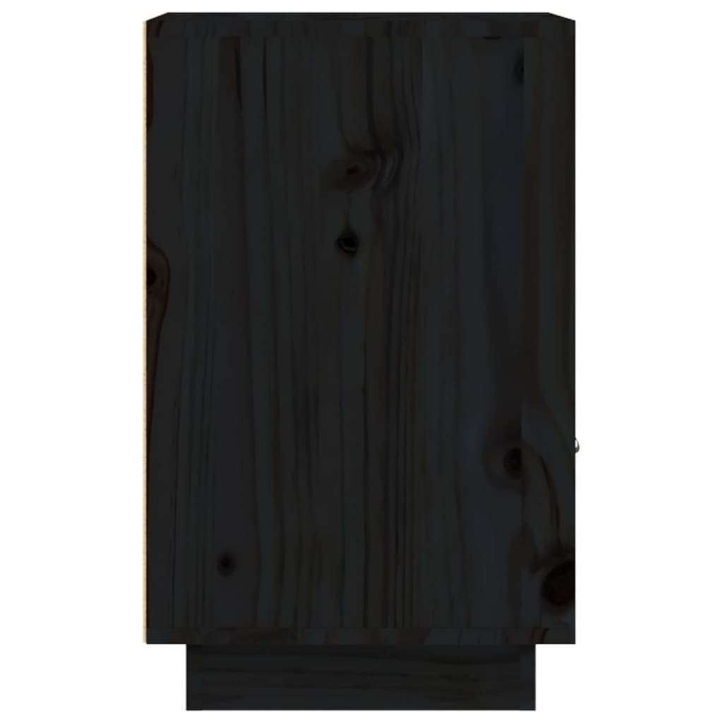 Sängbord 2 st svart 40x34x55 cm massiv furu