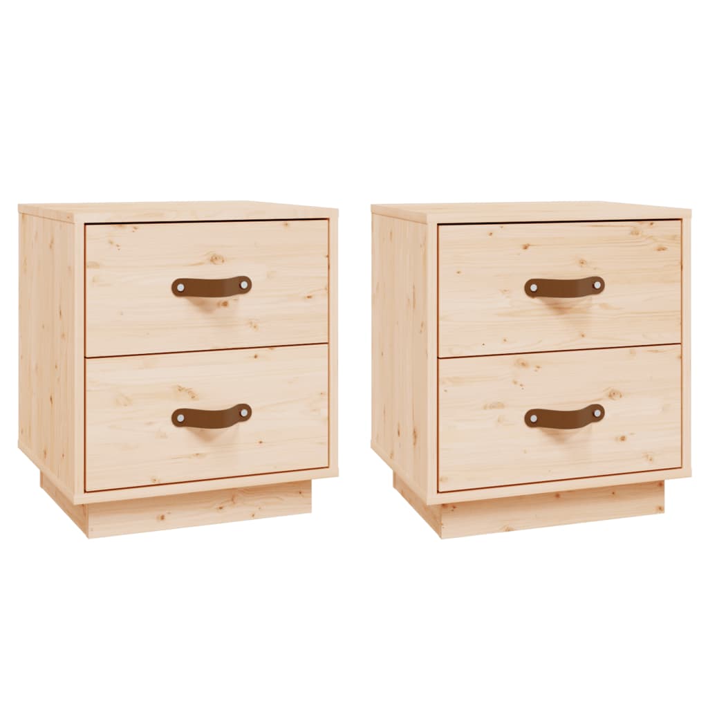 Sängbord 2 st 40x34x45 cm massivt furu