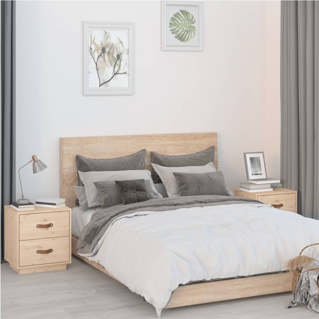 Sängbord 2 st 40x34x45 cm massivt furu
