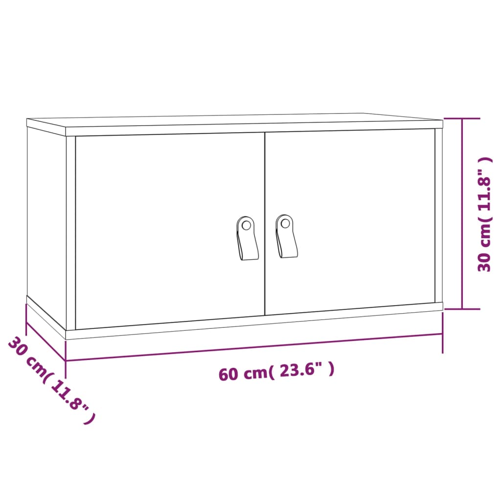 Väggskåp Svart 60x30x30 cm massiv furu