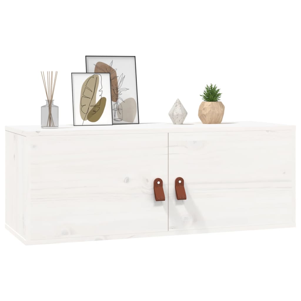 Väggskåp Vit 80x30x30 cm massiv furu