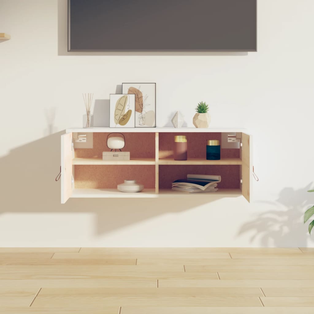 Väggskåp Vit 80x30x30 cm massiv furu