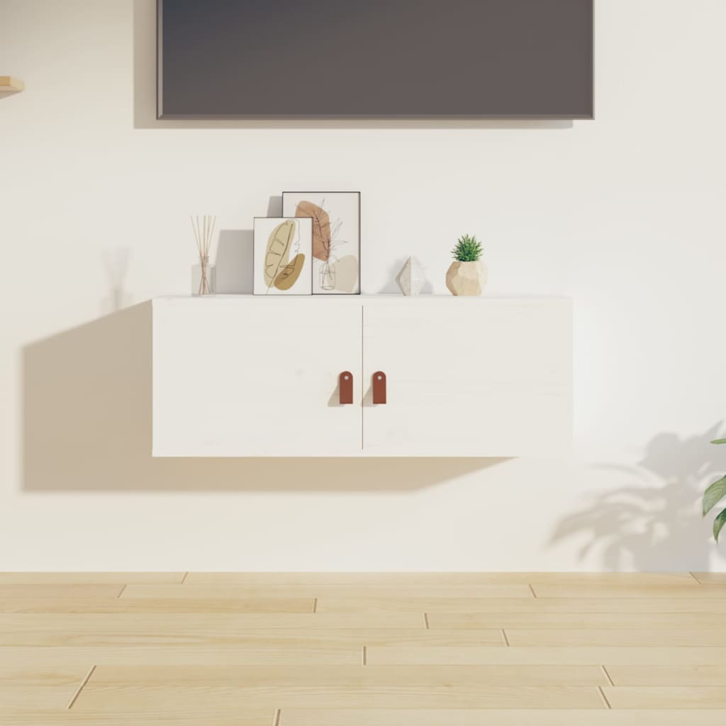 Väggskåp Vit 80x30x30 cm massiv furu