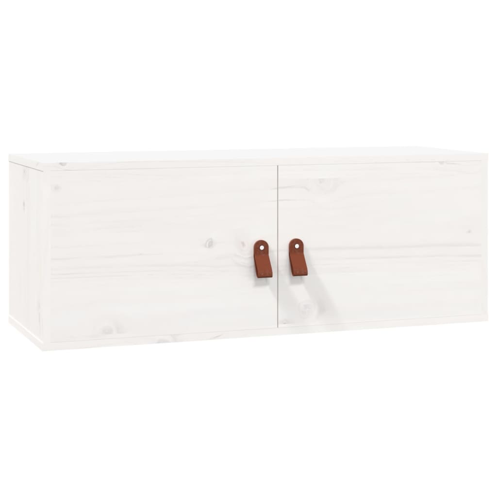 Väggskåp 2 st vit 80x30x30 cm massiv furu