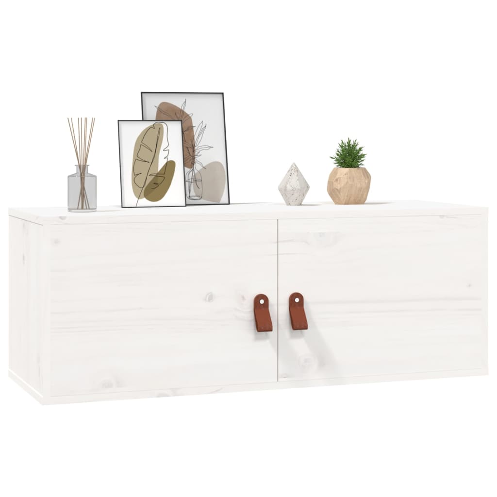 Väggskåp 2 st vit 80x30x30 cm massiv furu