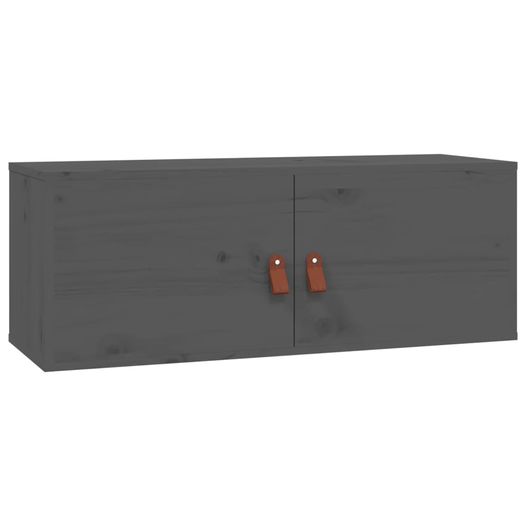 Väggskåp Grå 80x30x30 cm massiv furu