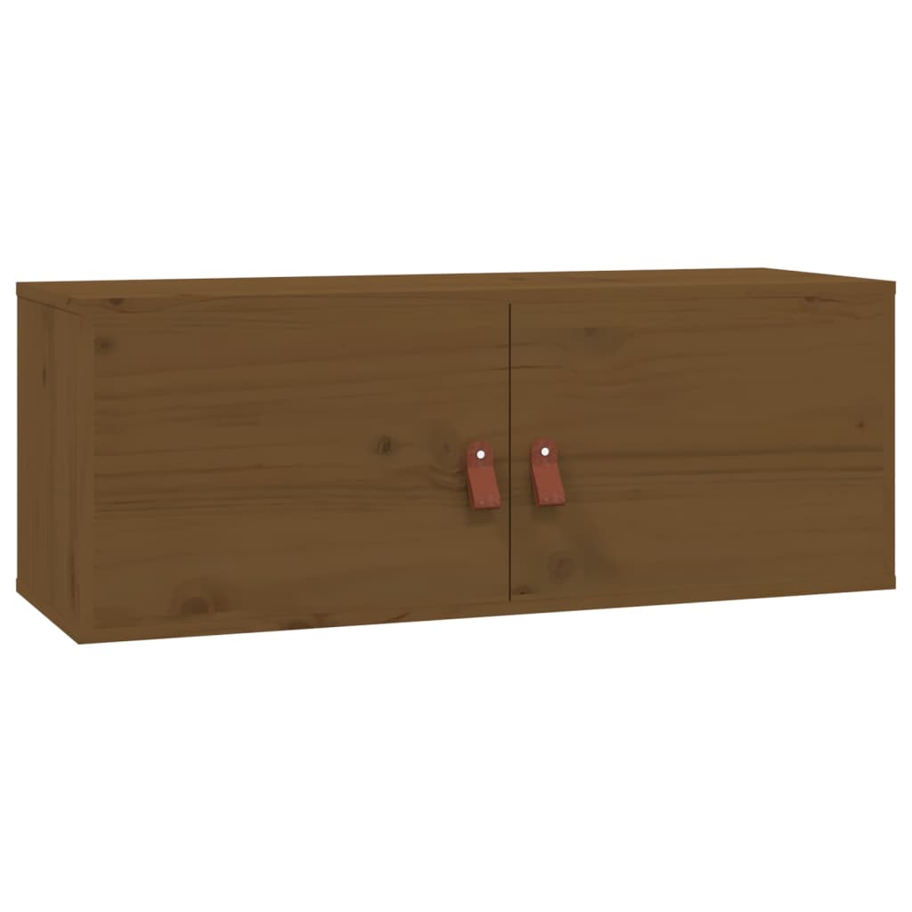 Väggskåp honungsbrun 80x30x30 cm massiv furu