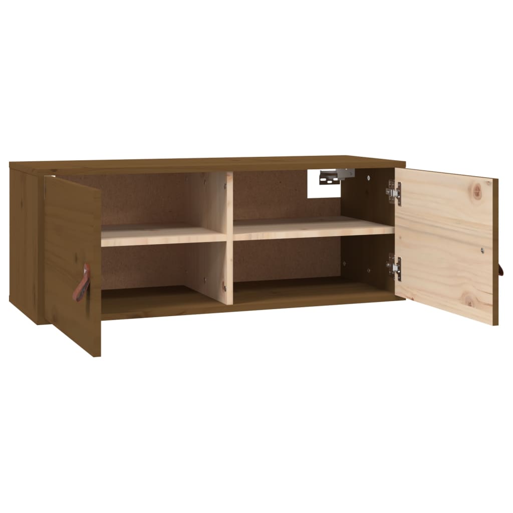 Väggskåp honungsbrun 80x30x30 cm massiv furu