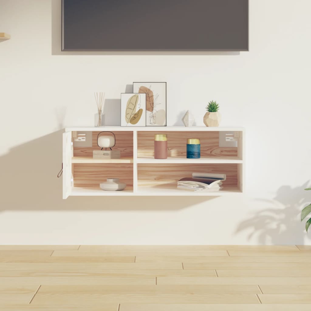 Väggskåp Vit 80x30x30 cm massiv furu