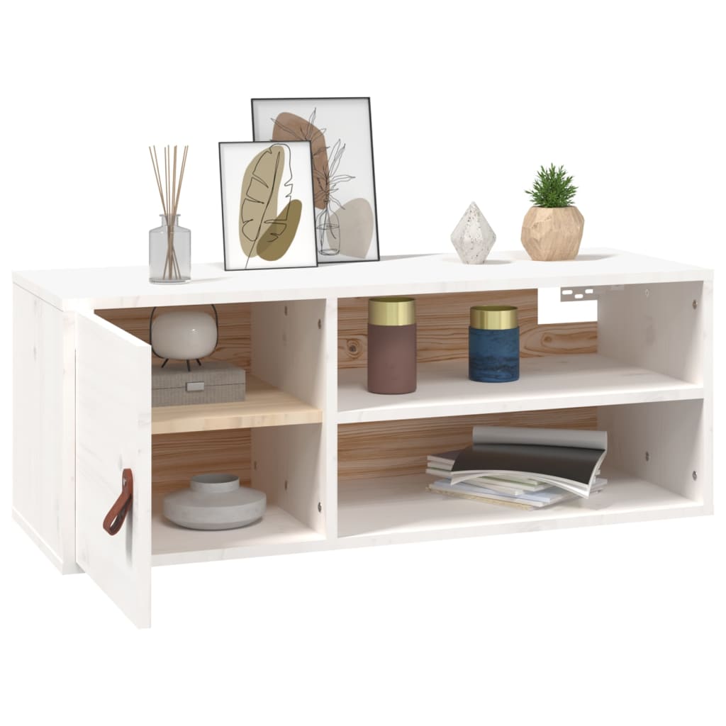 Väggskåp Vit 80x30x30 cm massiv furu