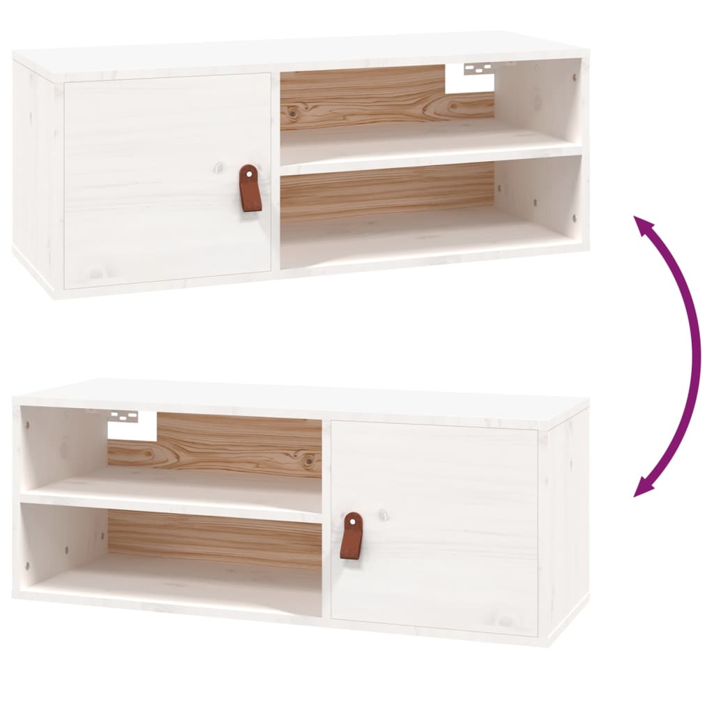 Väggskåp Vit 80x30x30 cm massiv furu
