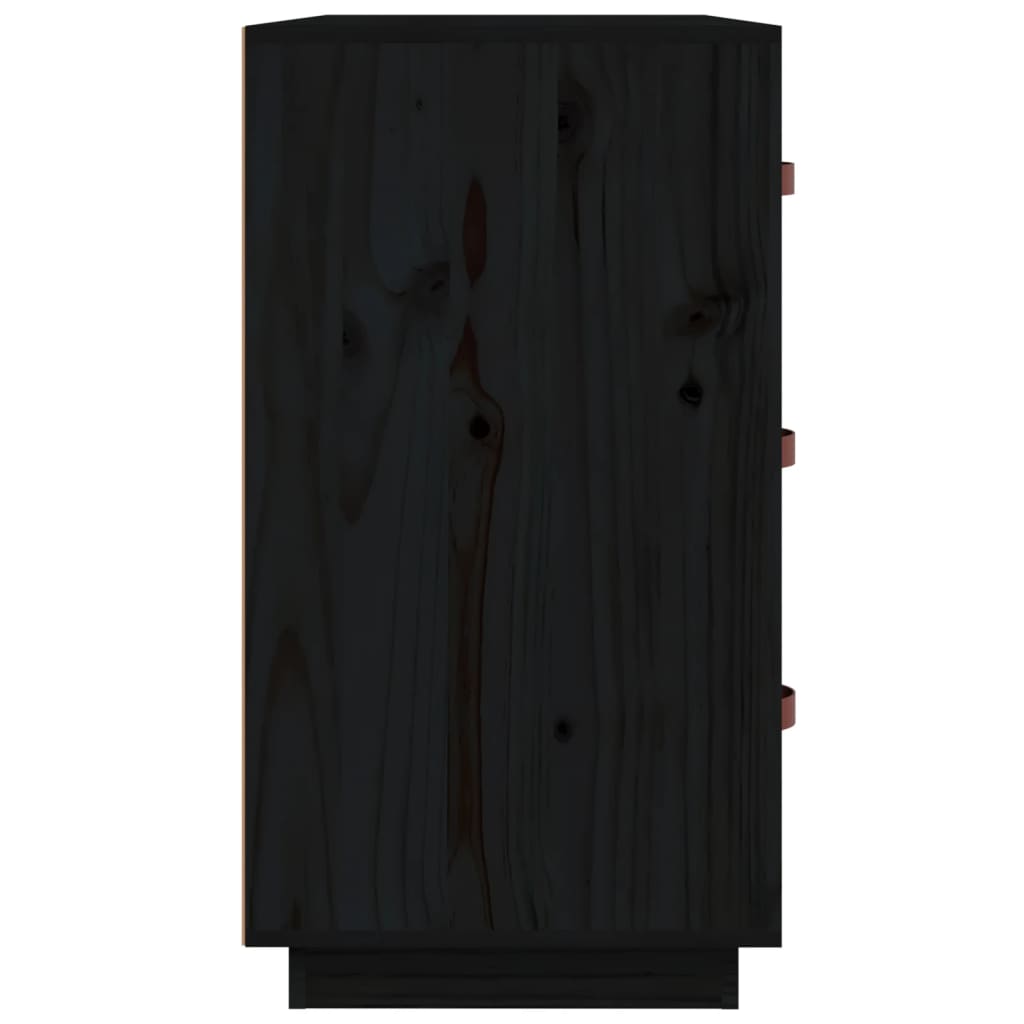 Byrå Svart 80x40x75 cm massiv furu