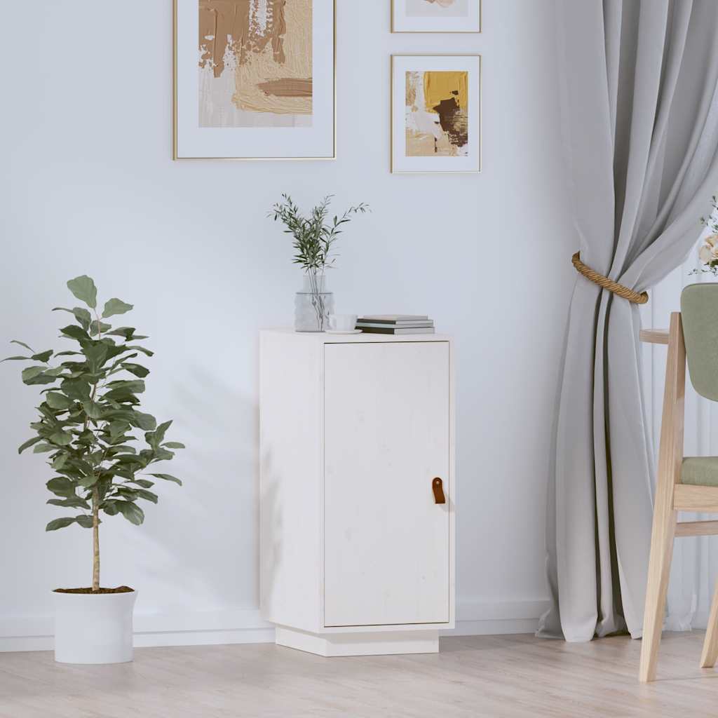 Skänk Vit 34x40x75 cm massiv furu