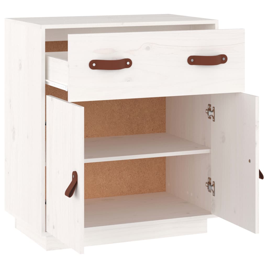 Skänk Vit 65,5x40x75 cm massiv furu