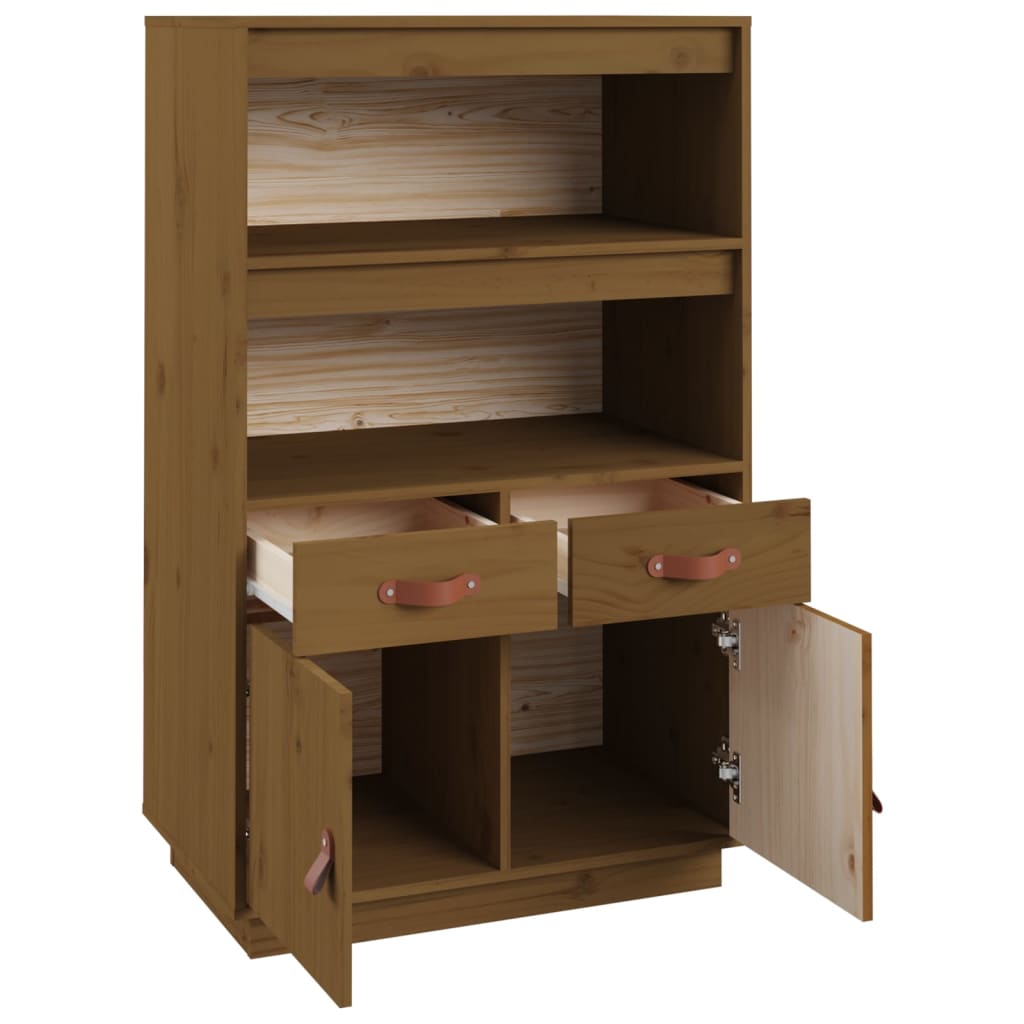 Vitrinskåp Honungsbrun 67x40x108,5 cm massiv furu