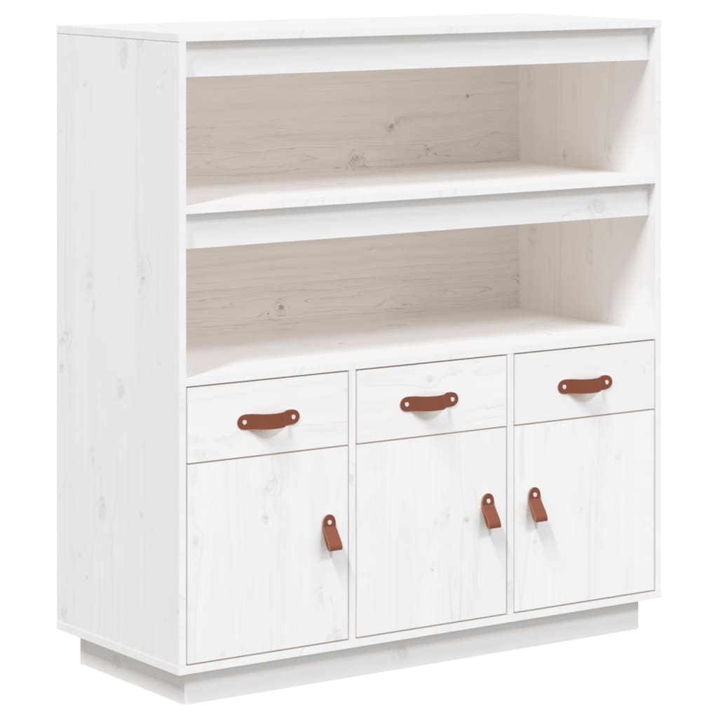 Vitrinskåp Vit 100x40x108,5 cm massiv furu