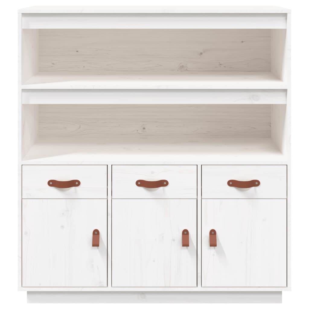 Vitrinskåp Vit 100x40x108,5 cm massiv furu