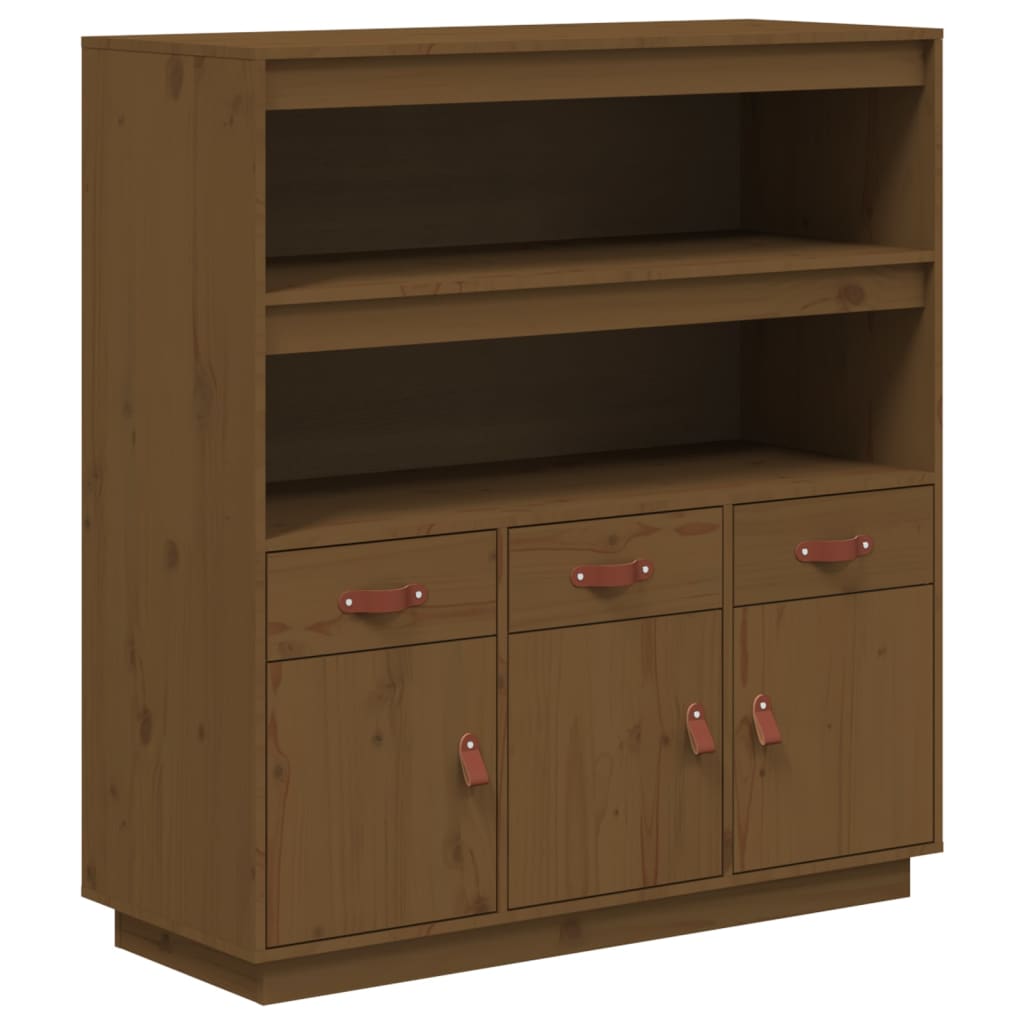 Vitrinskåp Honungsbrun 100x40x108,5 cm massiv furu