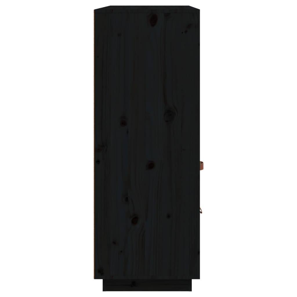 Vitrinskåp Svart 100x40x108,5 cm massiv furu
