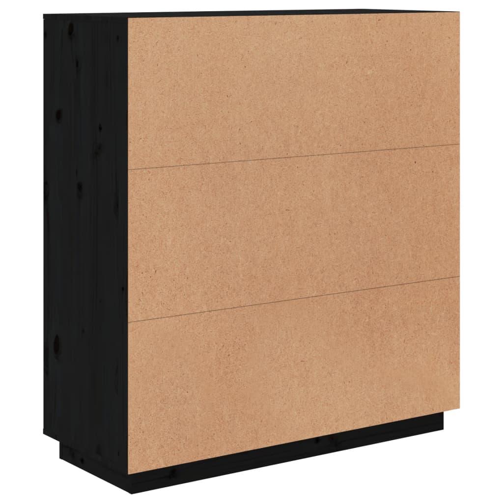 Vitrinskåp Svart 100x40x108,5 cm massiv furu